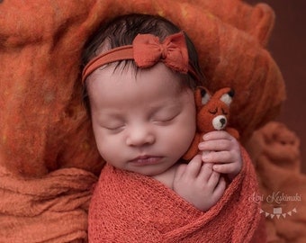 Fall burnt orange headband Fall newborn headband Spicy orange baby headband,RTS newborn headbow fall baby bow