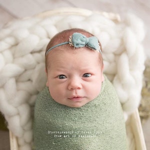 SAGE Baby headband ,Green Sage baby bow ,RTS aqua blue hairbow, baby hairbow,RTS baby photo prop