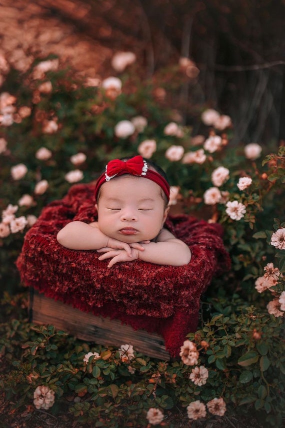 Red Baby Bow ,baby Bow Headband,red Baby Headband,red Lace Baby