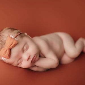 Fall baby headband,Burnt orange headband,Spice orange headband,Dainty bow headband