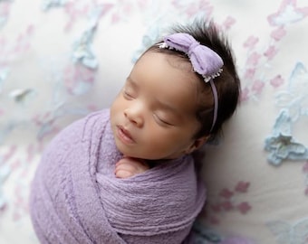 purple lilac baby headband,Baby bow purple headband Lilac headband Spring baby headband Lavender headband