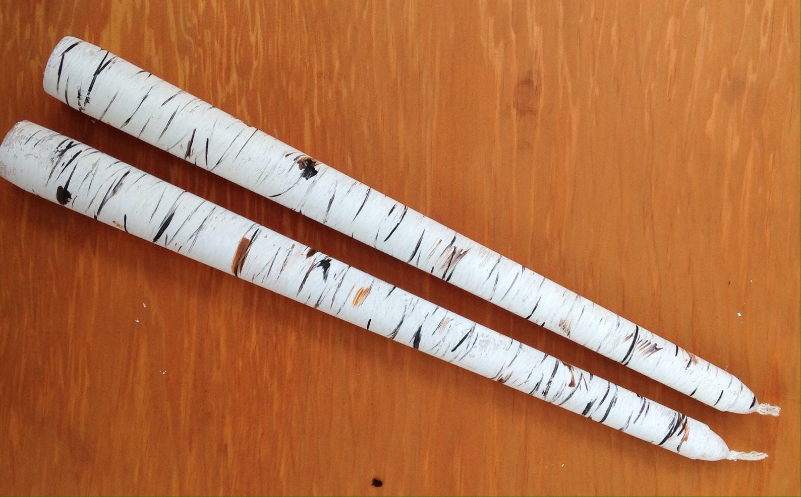 Birch Candles Tree Bark Candles Hand Painted Faux Birch Bark Etsy