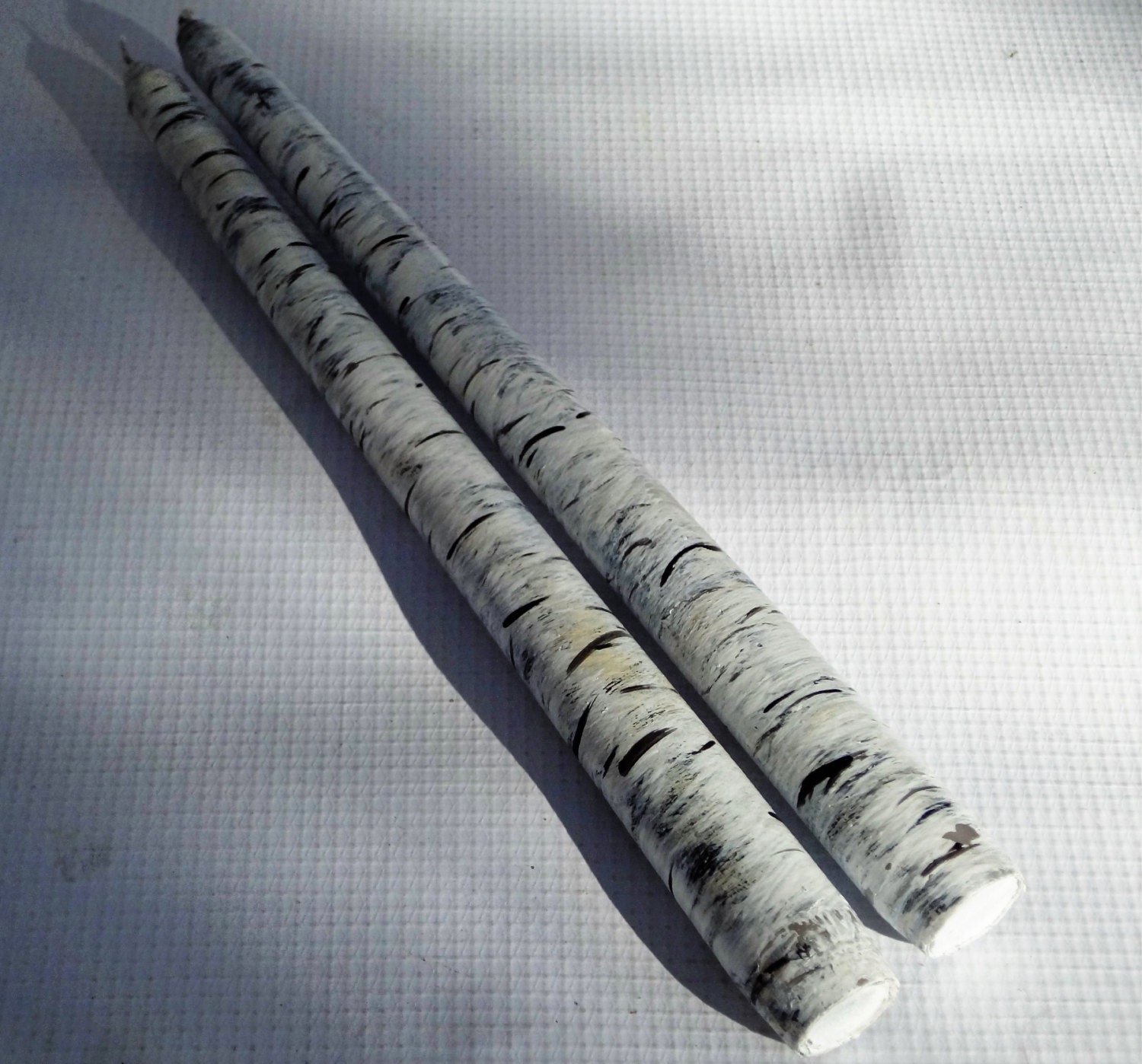 Birch Candles Tree Bark Candles Hand Painted Faux Birch Bark Etsy