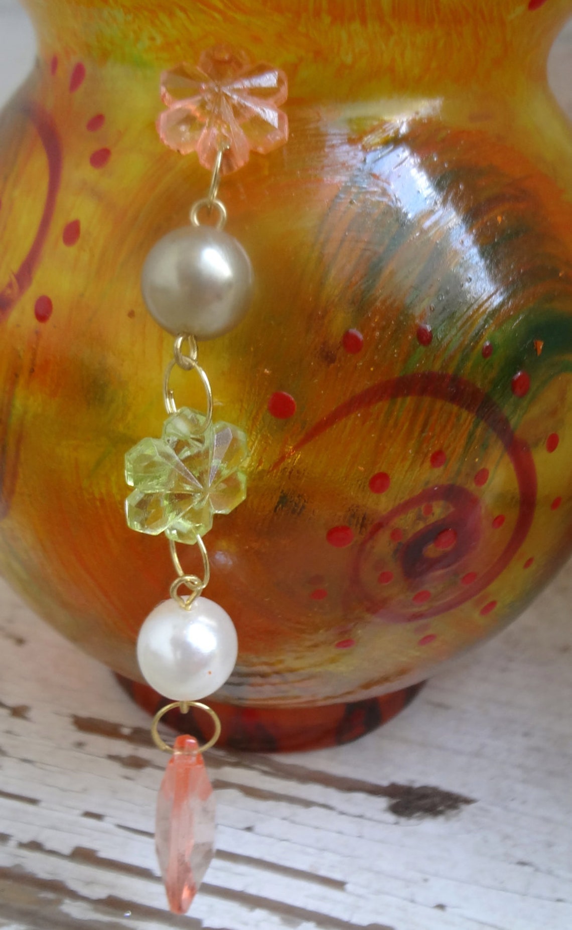 Boho Vase Hippie Decor Funky Vase Hand Painted Vase Etsy