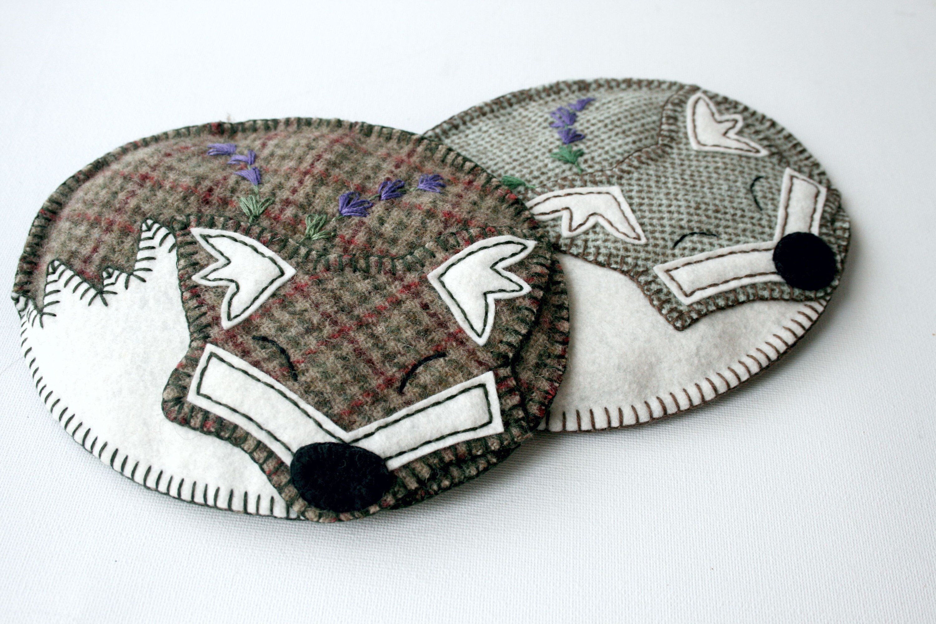 Felted fox wool applique PDF pattern easy sewing project for Etsy