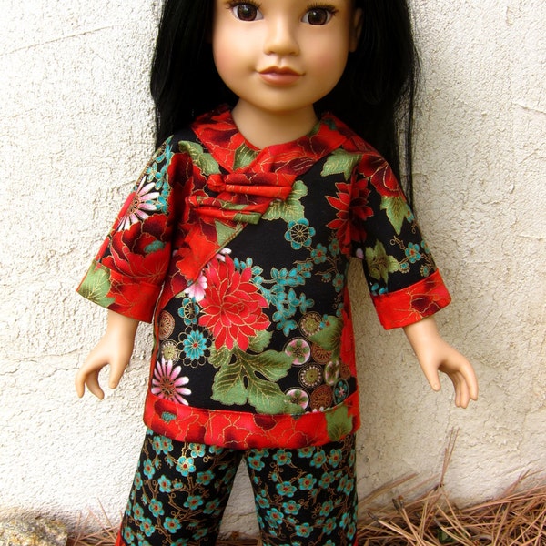 Chinese dress - sewing pattern for AG, Kidz n Cats, Sasha, Magic Attic, Hearts for Hearts