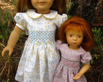 Classic smocked dress set  for 14"-16"-18" dolls