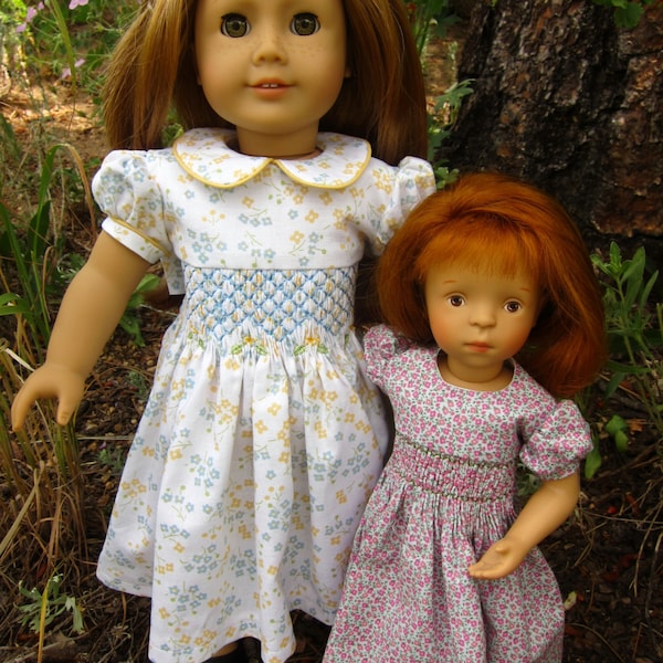 Classic smocked dress set  for 14"-16"-18" dolls