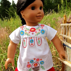 Mexican blouse - sewing pattern for 14&quot;-16&quot;-18&quot; dolls