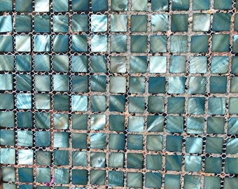 Custom Order, Blue, Green, Mother of Pearl, Tile, Backsplash, Kitchen, Bathroom, Walls, Floor, Accents, Art, Mosaic