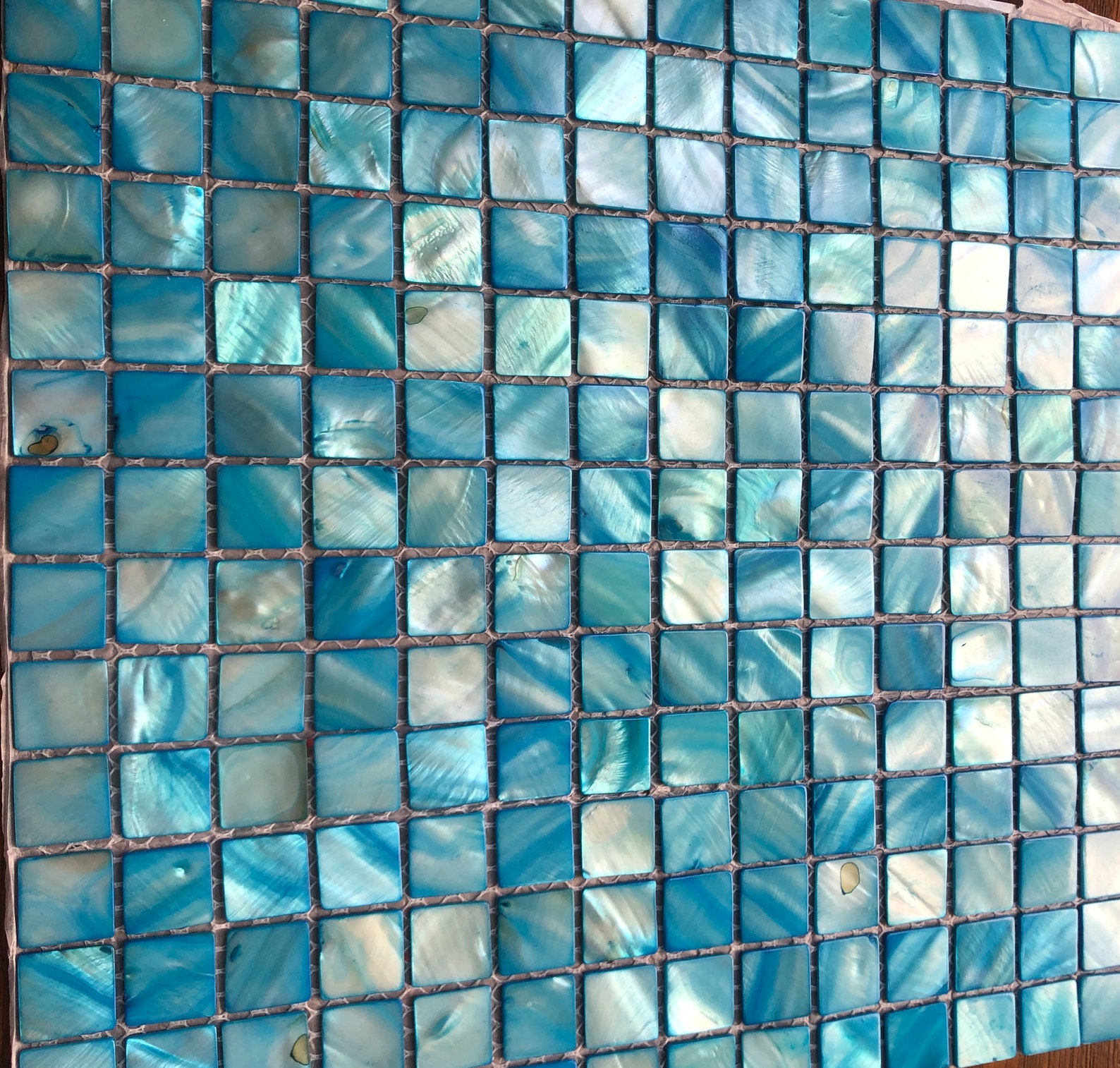 Blue Mother of Pearl Tile Bathroom Kitchen Mosaics Etsy