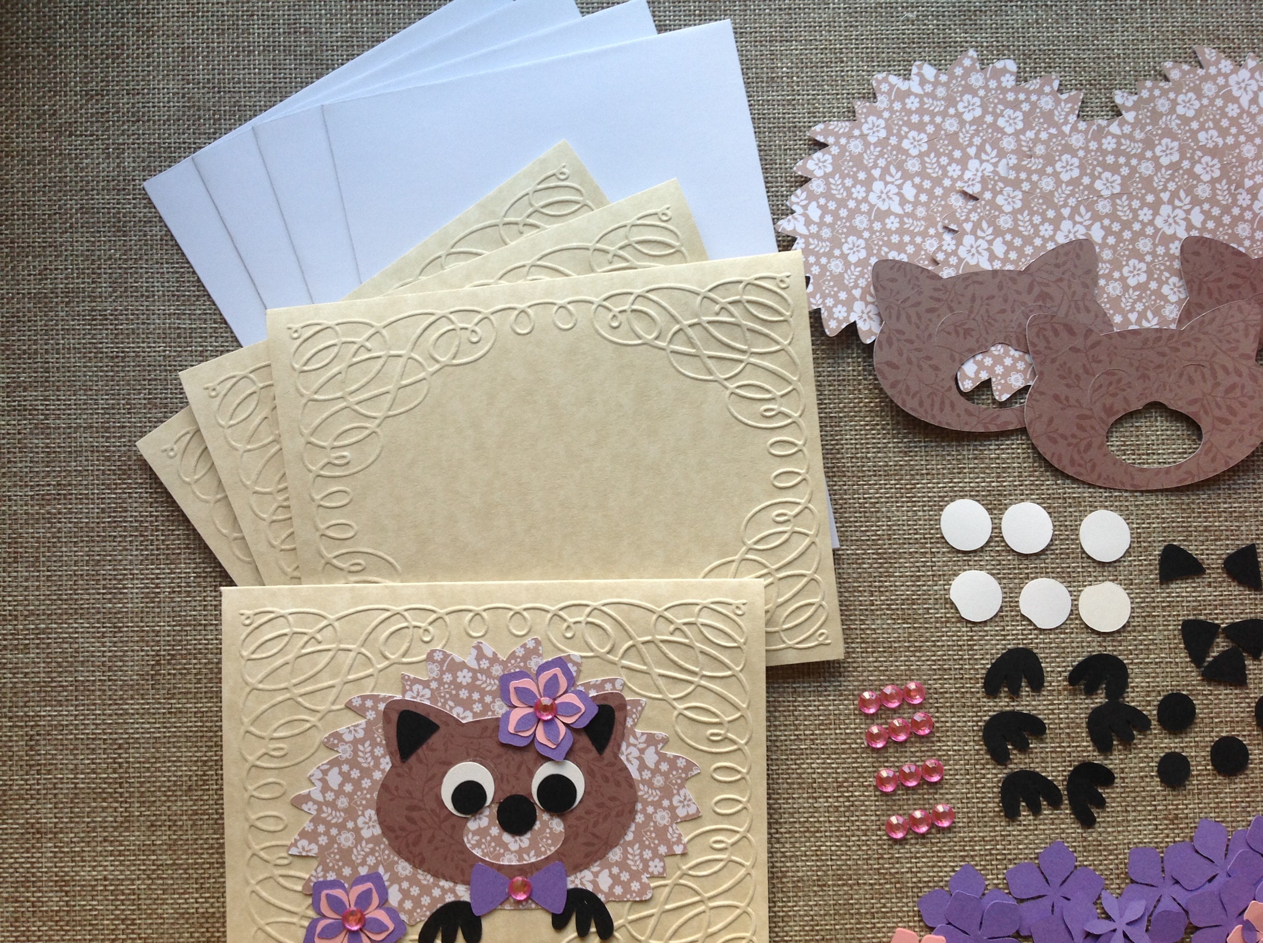 Do It Yourself Card Making Kit 4 Greeting Cards Heddy | Etsy