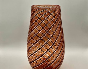 Twisted Red on Red Cane Vase