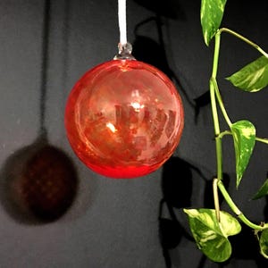 Glass Ornament, Blown Glass, Christmas Decorations, Tree Trimmings, Glass Baubles, Red Glass, Ornament, Glass Balls, Holiday Decorations