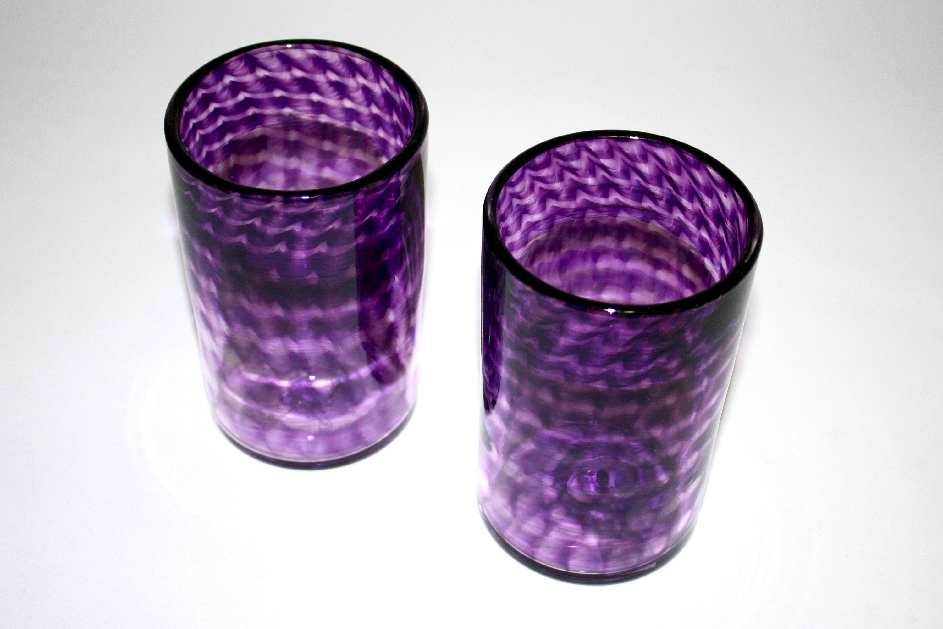 Purple Glass Tumbler Etsy