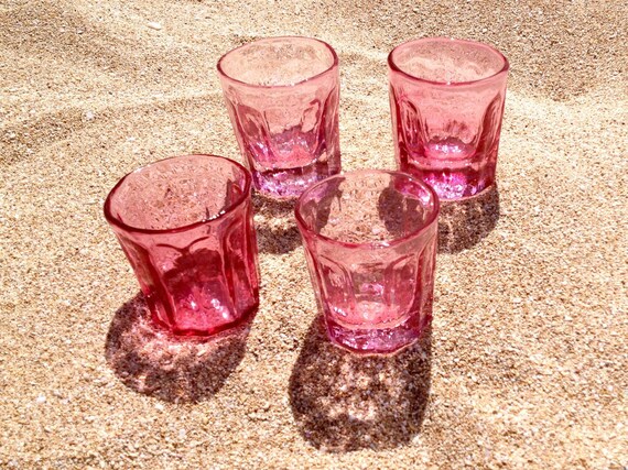 Color Rosa Set of 4 Hand painted Tequila Shot Glasses