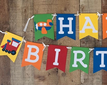 Transportation Birthday Banner