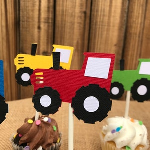 Tractor Cupcake Toppers - Etsy
