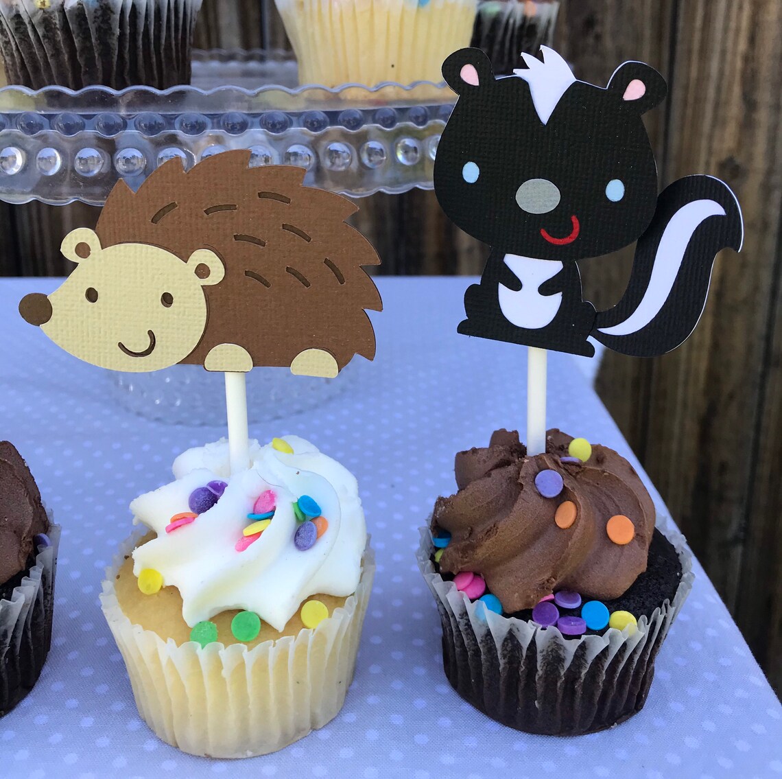 Woodland Animals Cupcake Toppers set of 12 Etsy