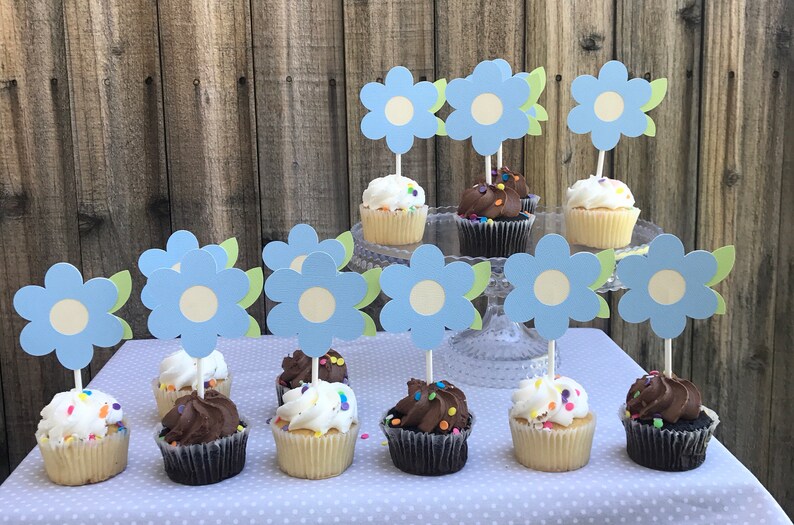 Flower Cupcake Toppers Etsy