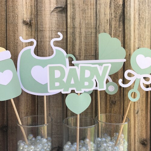 Green Baby Shower Centerpieces Etsy