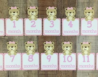 Banner de primer año de osito de peluche