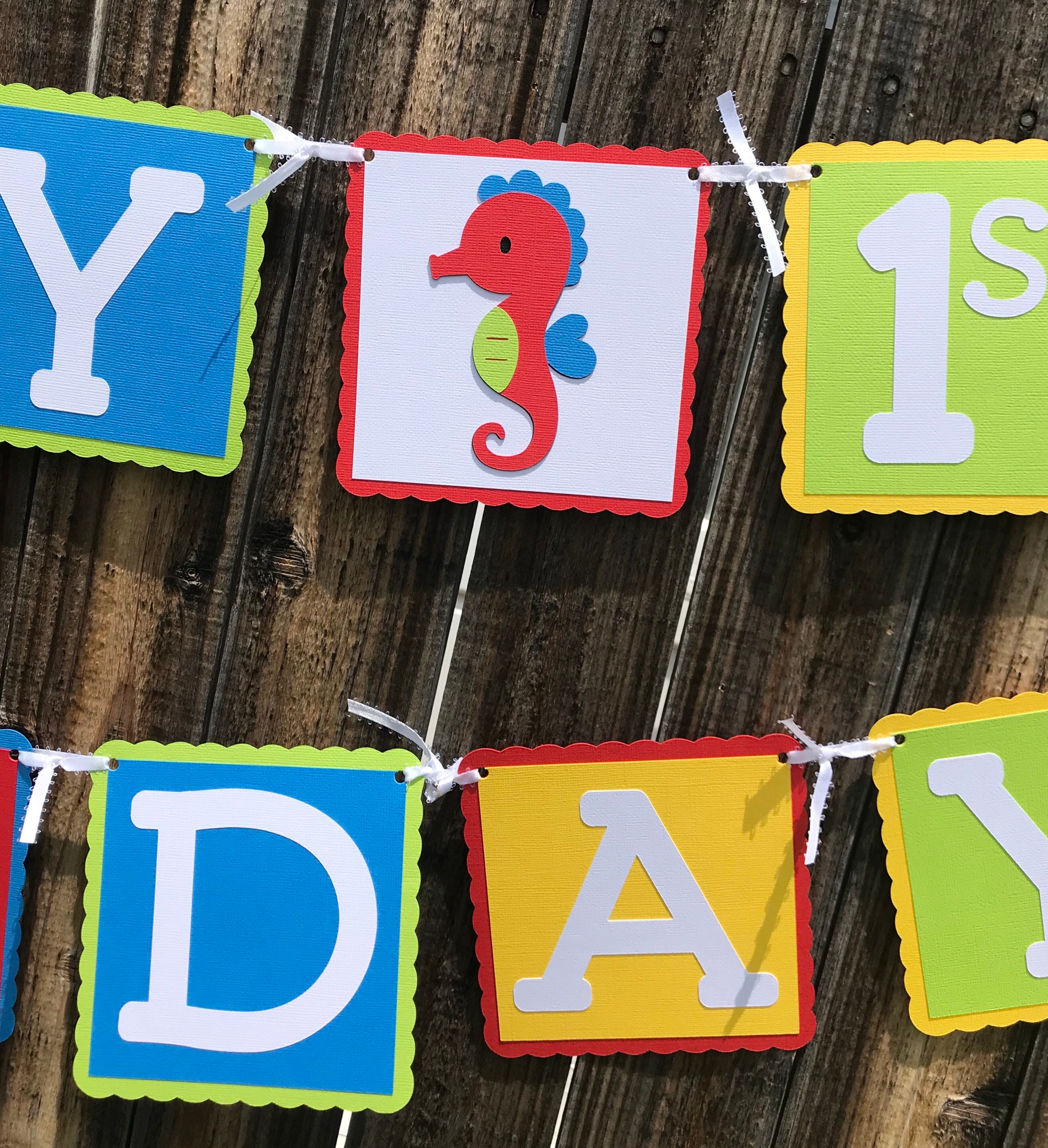 Under the Sea Birthday Banner Bright Colors Etsy UK