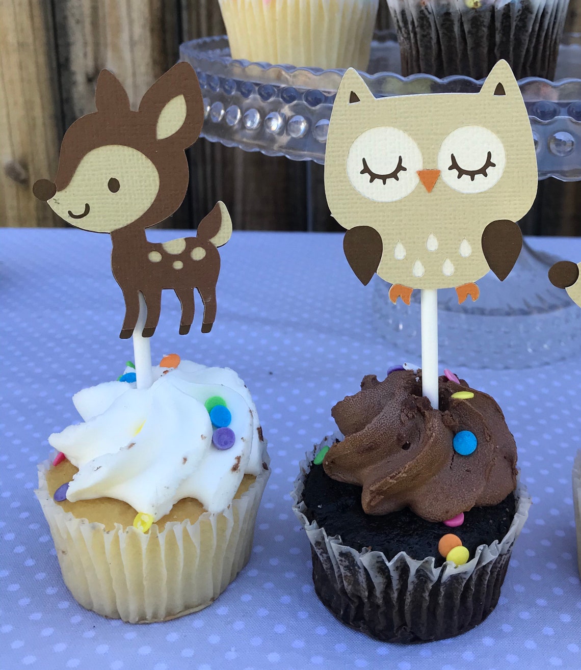 Woodland Animals Cupcake Toppers set of 12 Etsy