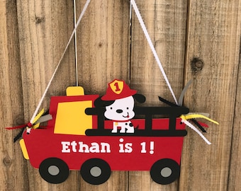 Fire Truck Party Sign
