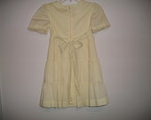 Girls Vintage Dress Girl's  -Yellow Dress Handmade -Short Sleeves Lace Dress -Children Clothes- Ready For Shipment