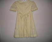 Girls Vintage Dress Girl's  -Yellow Dress Handmade -Short Sleeves Lace Dress -Children Clothes- Ready For Shipment