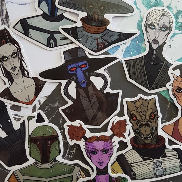 Bounty Hunters Fanart Stickers | Star Wars: TCW Fanart | Vinyl Stickers