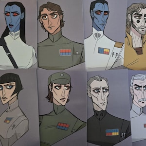 Láminas de fan art de la novela de Thrawn / Láminas tamaño postal / Fan art de SW: Thrawn