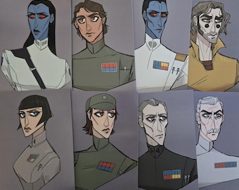 Thrawn roman fanartafdrukken | Afdrukken op briefkaartformaat | SW: geregen fanart