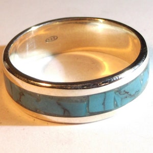 Silver 925 ring with turquoise and personalized text
