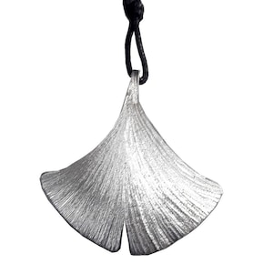 Necklace Ginkgo - Aluminum engraved with personalized text