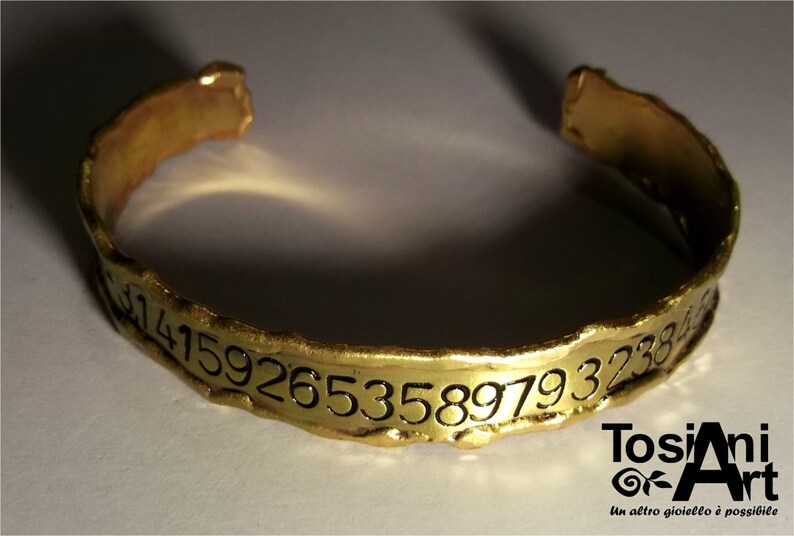 Jewelry Bracelets Forged Brass Bracelet With The Pi Number 3 Jewelry Bracelets Forged Brass Bracelet With The Pi Number 3