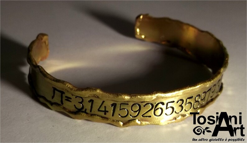 Jewelry Bracelets Forged Brass Bracelet With The Pi Number 3 Jewelry Bracelets Forged Brass Bracelet With The Pi Number 3