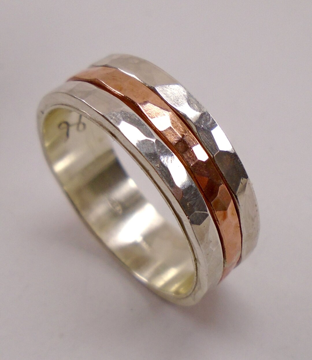 Personalized Text, Engagement Sterling Silver Ring With Faceted ...