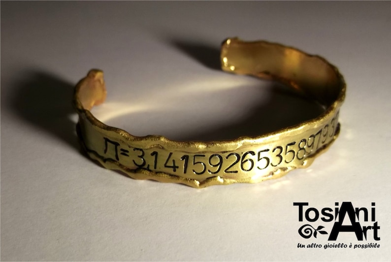 Jewelry Bracelets Forged Brass Bracelet With The Pi Number 3 Jewelry Bracelets Forged Brass Bracelet With The Pi Number 3