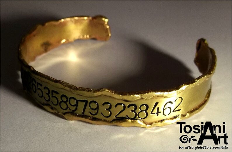 Jewelry Bracelets Forged Brass Bracelet With The Pi Number 3 Jewelry Bracelets Forged Brass Bracelet With The Pi Number 3