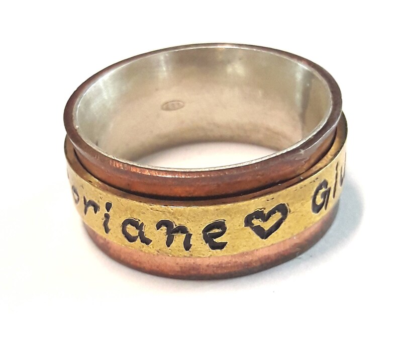 Rotating Spinner Ring With Secret Code and Custom Text. | Etsy