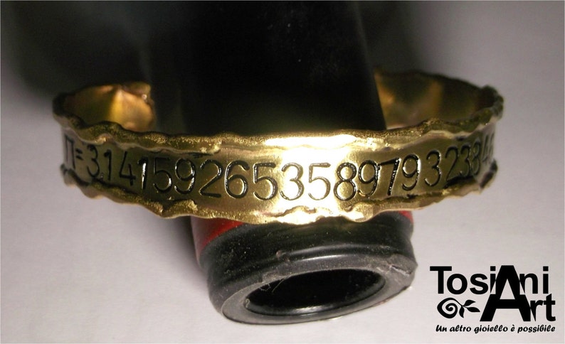 Jewelry Bracelets Forged Brass Bracelet With The Pi Number 3 Jewelry Bracelets Forged Brass Bracelet With The Pi Number 3