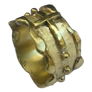 Rosary ring, handmade, in brass forged and soldered