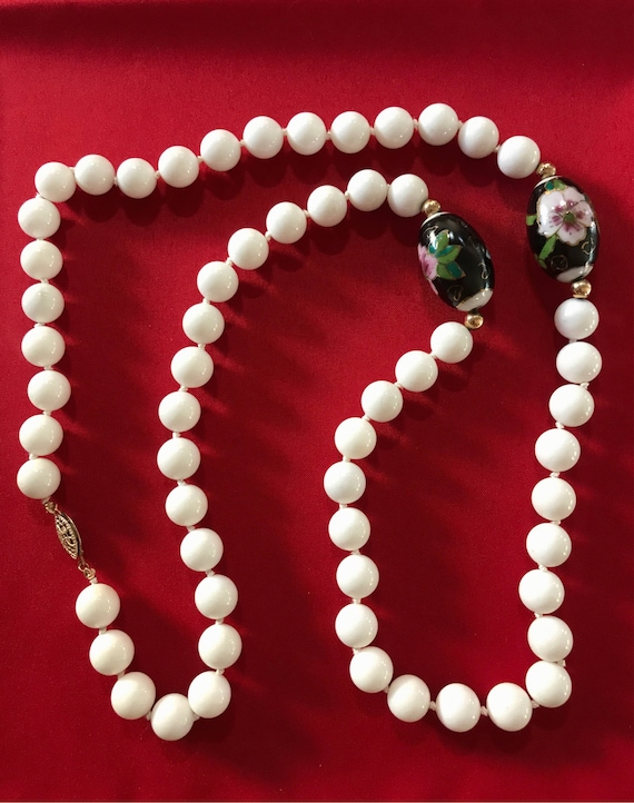 White bead necklace