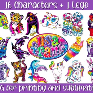 90s Nostalgia Rainbow PNG bundle | Lisa Frank Inspired | Sublimation | Sticker | Tumbler | Tshirt | Decal