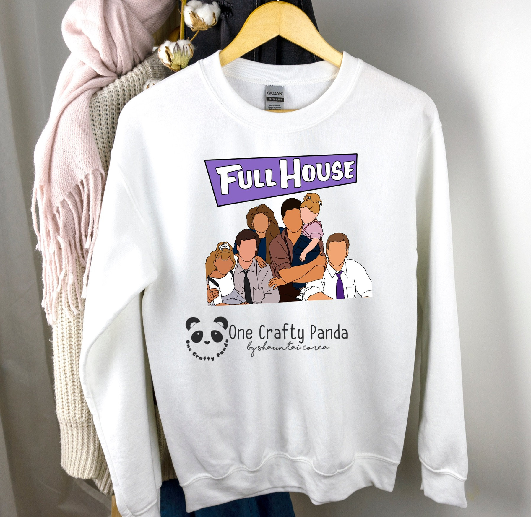 Full House 90s Nostalgia Minimalist Portrait PNG for Sublimation