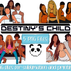 Destiny’s Child Minimalistischer Porträtstil 90er 00er Nostalgie PNG | Sag meinen Namen | Überlebender | Aufkleber bereit | T-Shirt | Becher | Sublimation
