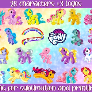 80s 90sMy Little Pony Inspired PNG Bundle | Rainbow | 90s Nostalgia | 80s Nostalgia | Stickers | 90s kid | Sublimation | Tumbler | Gift
