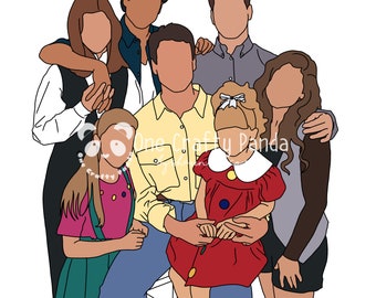 Full House 90s Nostalgia Minimalist Portrait PNG for sublimation | 80s Nostalgia | Sitcom Sublimation